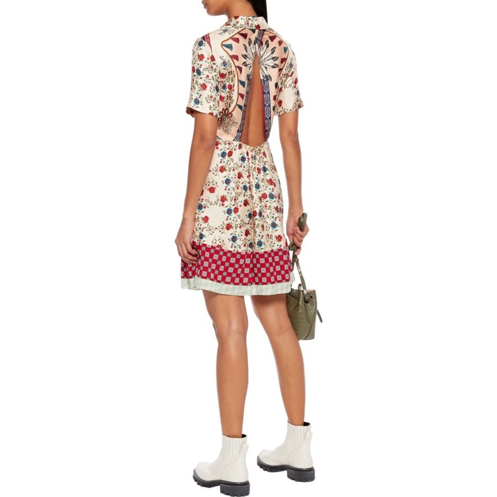 Sandro Ayeon Silk Cutout Floral Print Dress NWOT Size 6